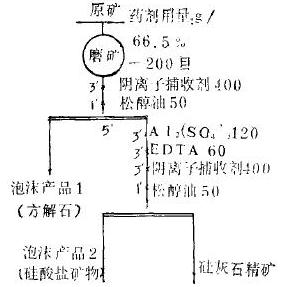 試驗(yàn)流程及浮選條件